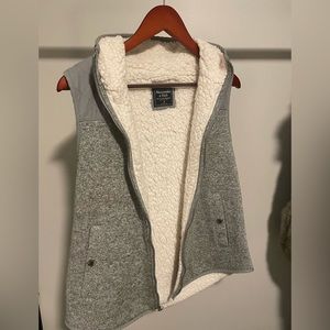 Abercrombie & Fitch Grey & Sherpa Fall Vest